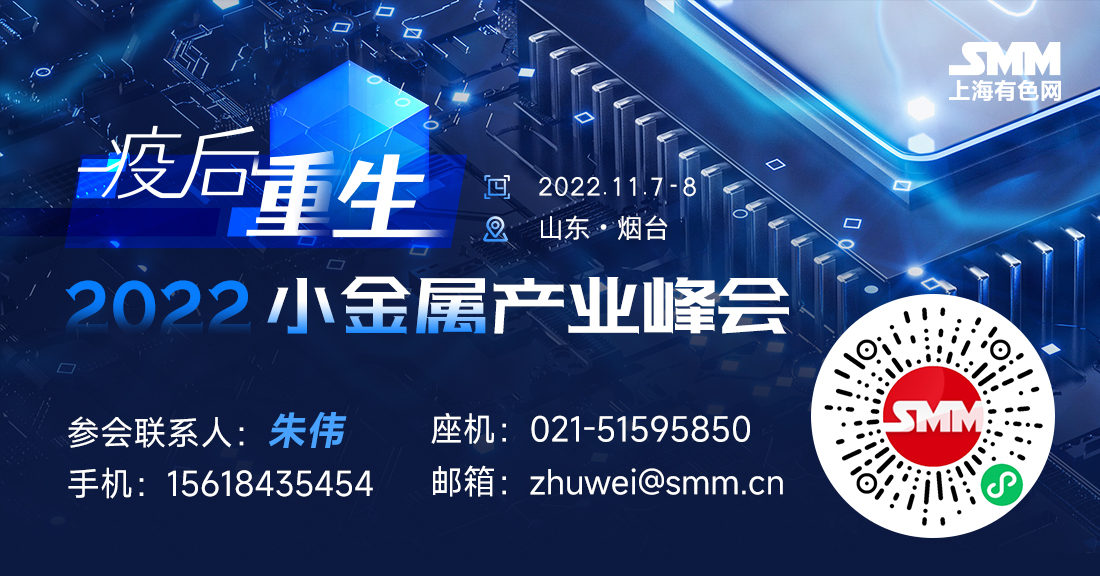 【SMM全国锑锭10月产量】据SMM调研统计，2022年10月中国锑锭（含锑锭、粗锑折算、阴极锑等）产量实际为5567吨，整体产量呈现大幅下降，环比大幅下降24.34%。