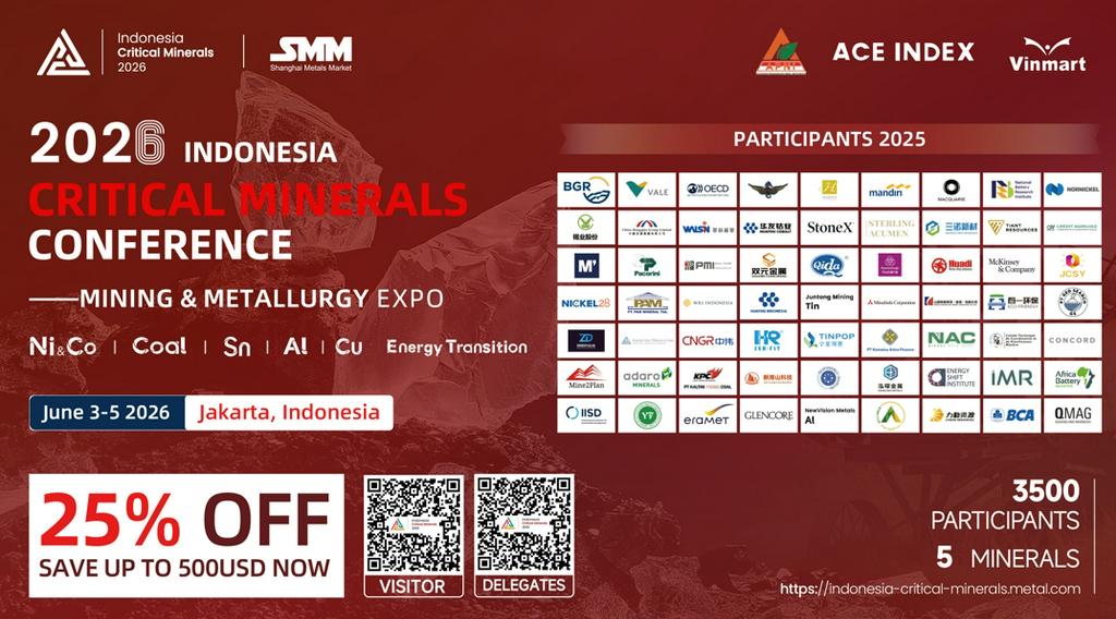 [Conference] SMM Indonesia Critical Minerals 2026 (60+ Exhibitors): 25% Off Super Early Bird!