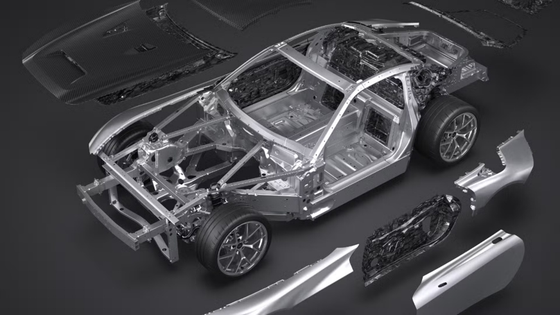 丰田Gazoo Racing(TGR)推出了两款新的旗舰车型——GR GT和GR GT3。这款原型车是为专业车手打造的,体现了该公司制造更好赛车的理念。GR GT的初衷是设计一款合法公路赛车,而GR GT3是一款为满足国际GT3赛车标准而打造的竞赛车型。这两款车型都采用了新技术和制造方法,包括丰田首款全铝车身框架和4.0升V8双涡轮发动机。GR GT设计的一个关键元素是引入了丰田首款全铝车身框架。通过将大型铝铸件定位在框架的主要结构中,以及通过铝挤压件和其他部件的最佳放置与先进的连接技术相结合,实现了高水平的刚性。此外,该车型的车身面板由铝和碳纤维增强塑料(CFRP)制成。 悬架在前后采用了一种新型的低安装双横臂系统,带有锻造铝臂。悬架是从头开始开发的,可在从日常使用到极限驾驶的各种条件下提供线性响应和高水平的控制。 铝制空间框架底盘和双横臂悬架系统的基本结构已经开发出来,可以与GR GT3共享许多部件。 双座GR GT的目标车辆重量为1750公斤(约3860磅)或更低,前后重量分布为45:55。GR GT和GR GT3仍在开发中,丰田的目标是在2027年左右推出。