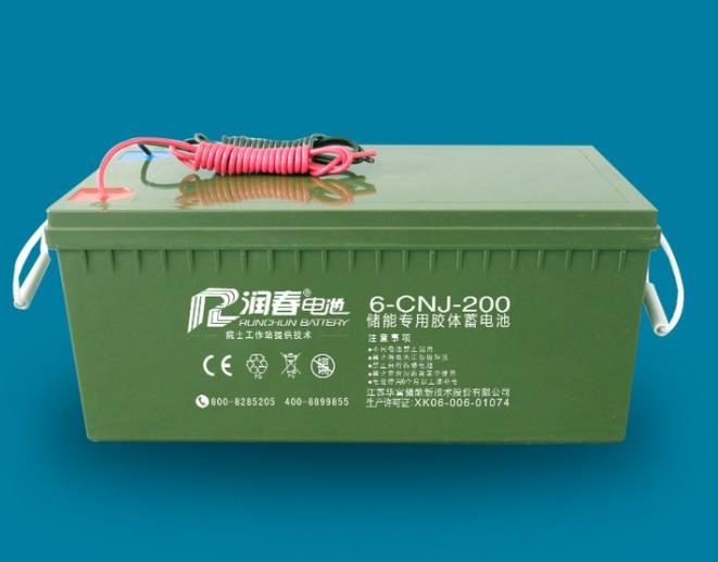 江苏润春蓄电池6-CNJ-100 12V100AH路灯照明 太阳能用胶体蓄电池