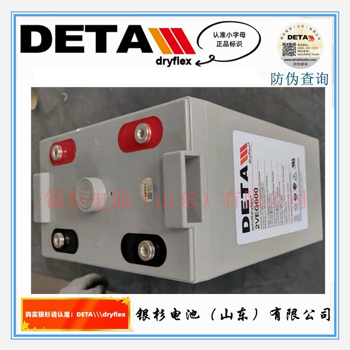  DETA银杉电池2VEG600 水电站 通讯机房用2V-600Ah胶体蓄电池
