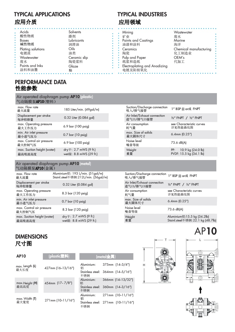 德国sera气动隔膜泵AP10