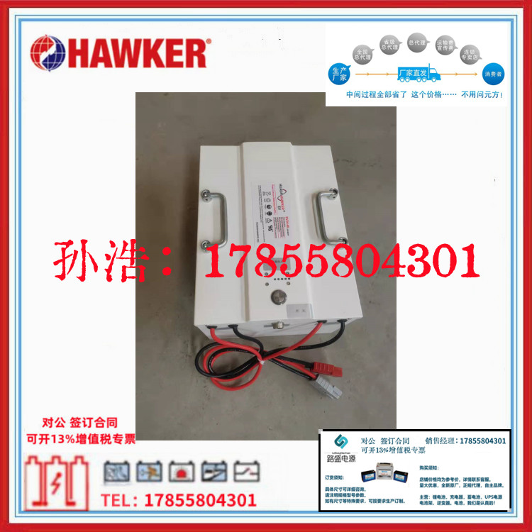 霍克AGVSafe磷酸铁锂电池EV48-50 48V50Ah支持RS485通讯 全新原装