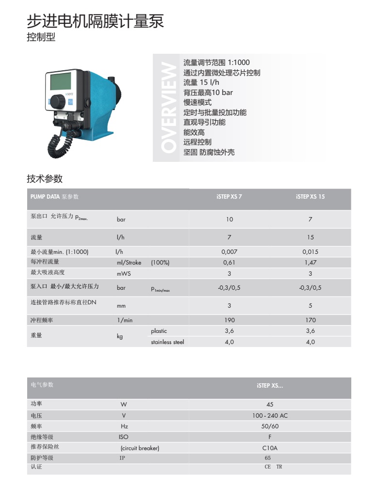 德国赛诺sera步进电机隔膜计量泵(控制型）iSTEP XS