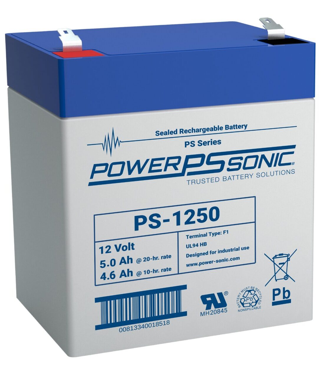 法国POWER-SONIC蓄电池 PS-1250 旋转式割草机12V5AH电池