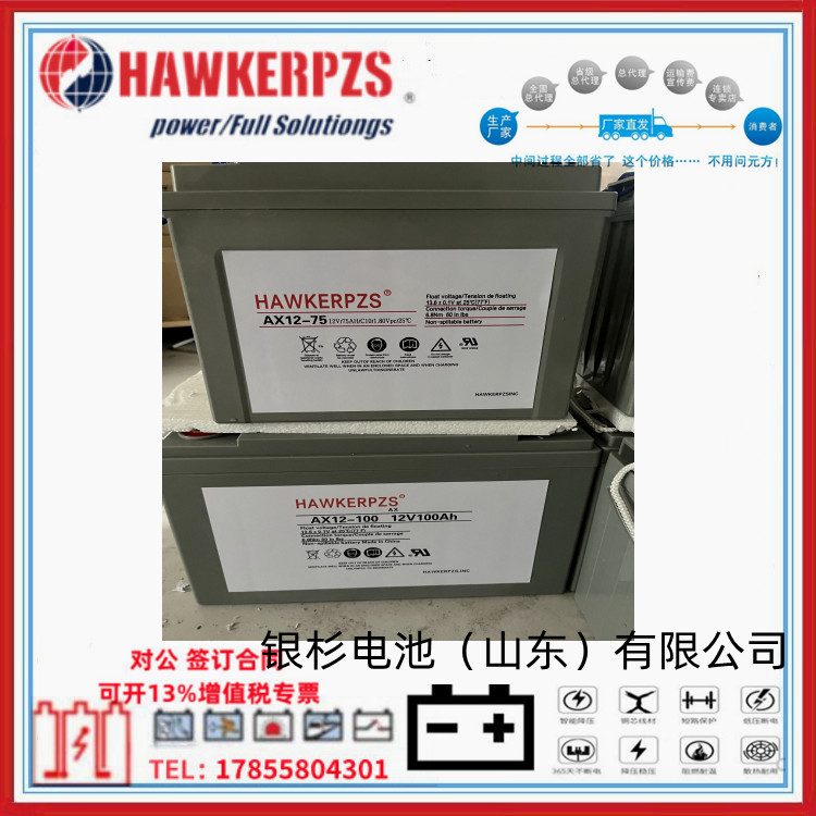 英国HAWKERPZS霍克铅酸免维护蓄电池AX6-335启停设备6V335AH原装