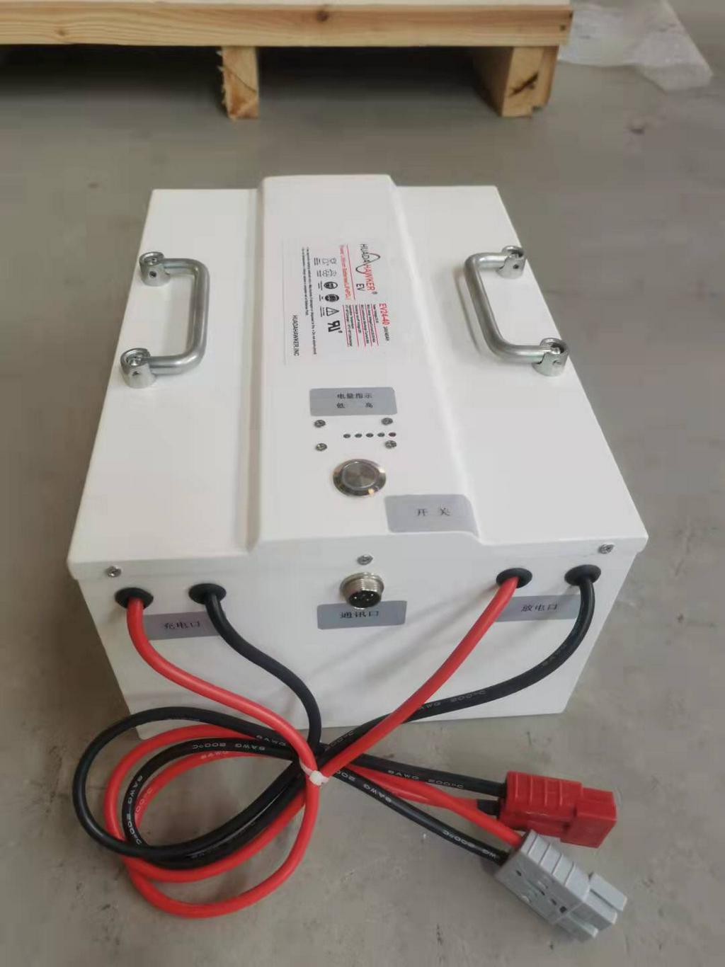 霍克锂电池EV24-80/100磷酸铁锂电池24V80/100AH锂电池AGV小车专用锂电池