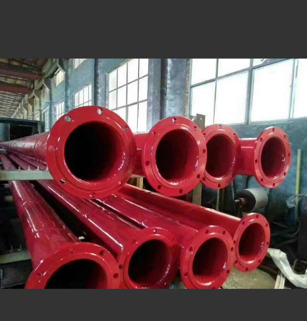 双面涂塑复合钢管双面涂红色环氧树脂复合钢管消防钢管法兰连接方式