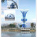 宁波城市规划景观 不锈钢青花瓷瓶雕塑 彩绘云朵定制