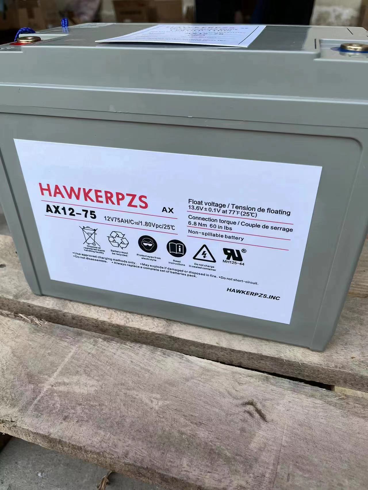 霍克免维护铅酸电池 AX12-75/12V75AH 通讯 应急储能