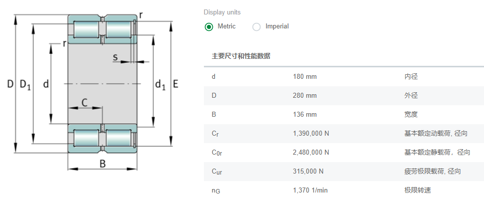 INA圆柱滚子轴承SL185036-TB北方重工减速机