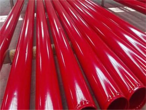 双面涂塑复合钢管双面涂红色环氧树脂复合钢管消防钢管法兰连接方式