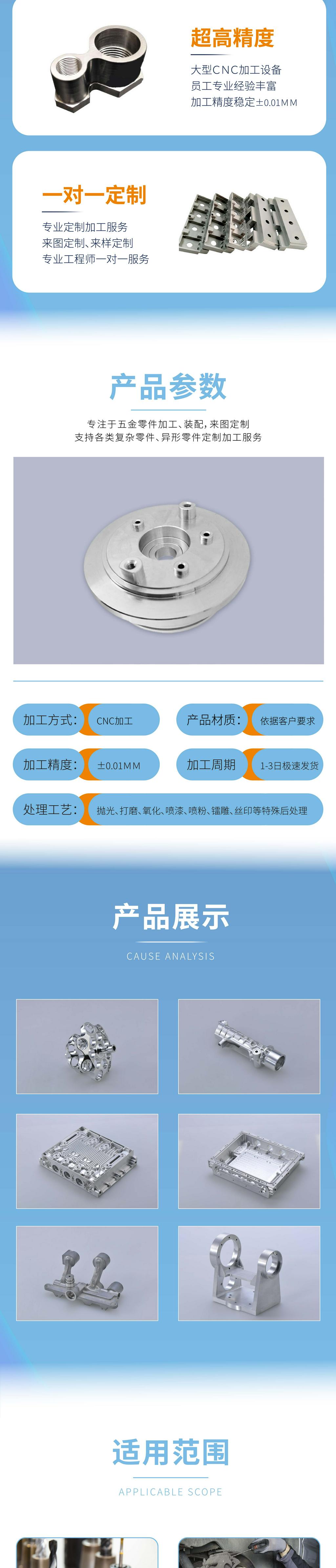 来图定制CNC铝合金零件加工 最快可72小时交付！