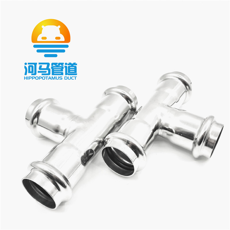 304不锈钢三通管件双卡压管件等径三通现货发售