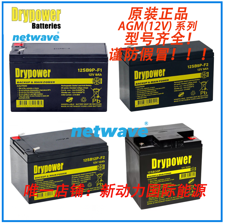 美国DRYPOWER蓄电池AGM系列应用于安全报警面板、应急照明