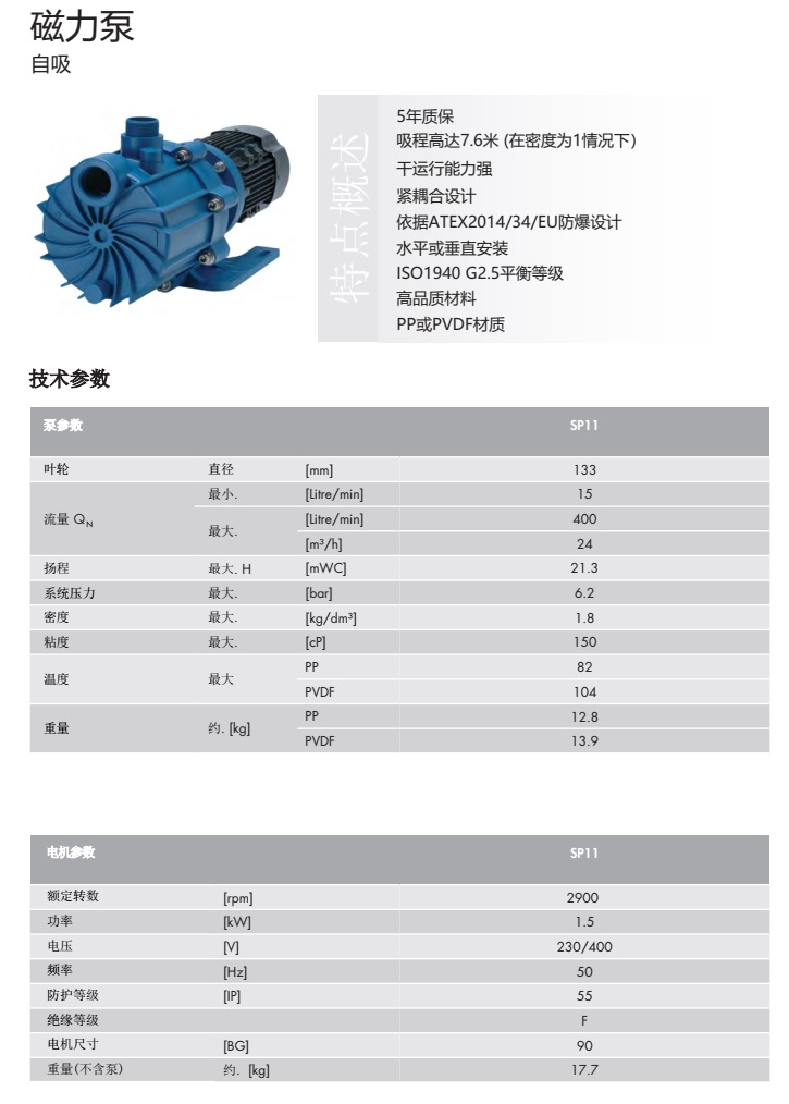德国赛诺sera磁力泵SP11