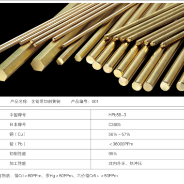 广州市南源铜材有限公司 含铅易切削黄铜001