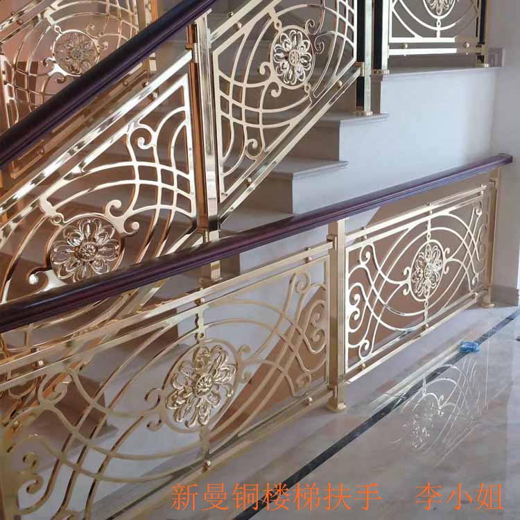 乌兰浩特这款小清新的铜楼梯扶手,令别墅豪华大气_