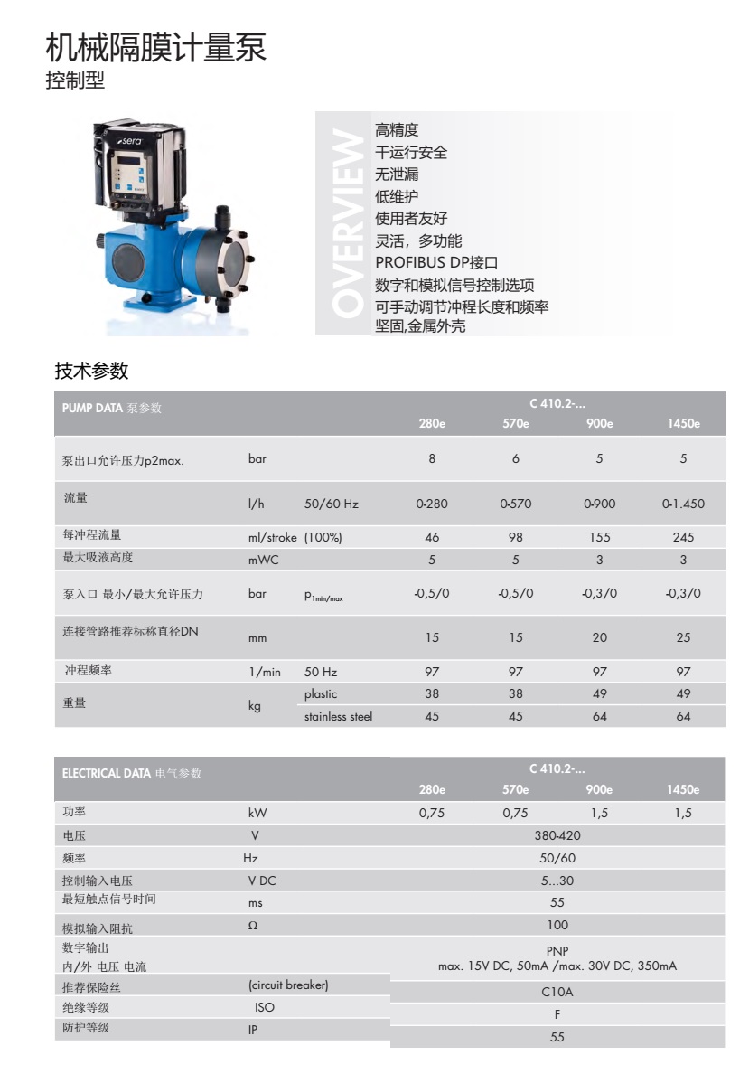 德国赛诺sera机械隔膜计量泵(控制型） C410.2