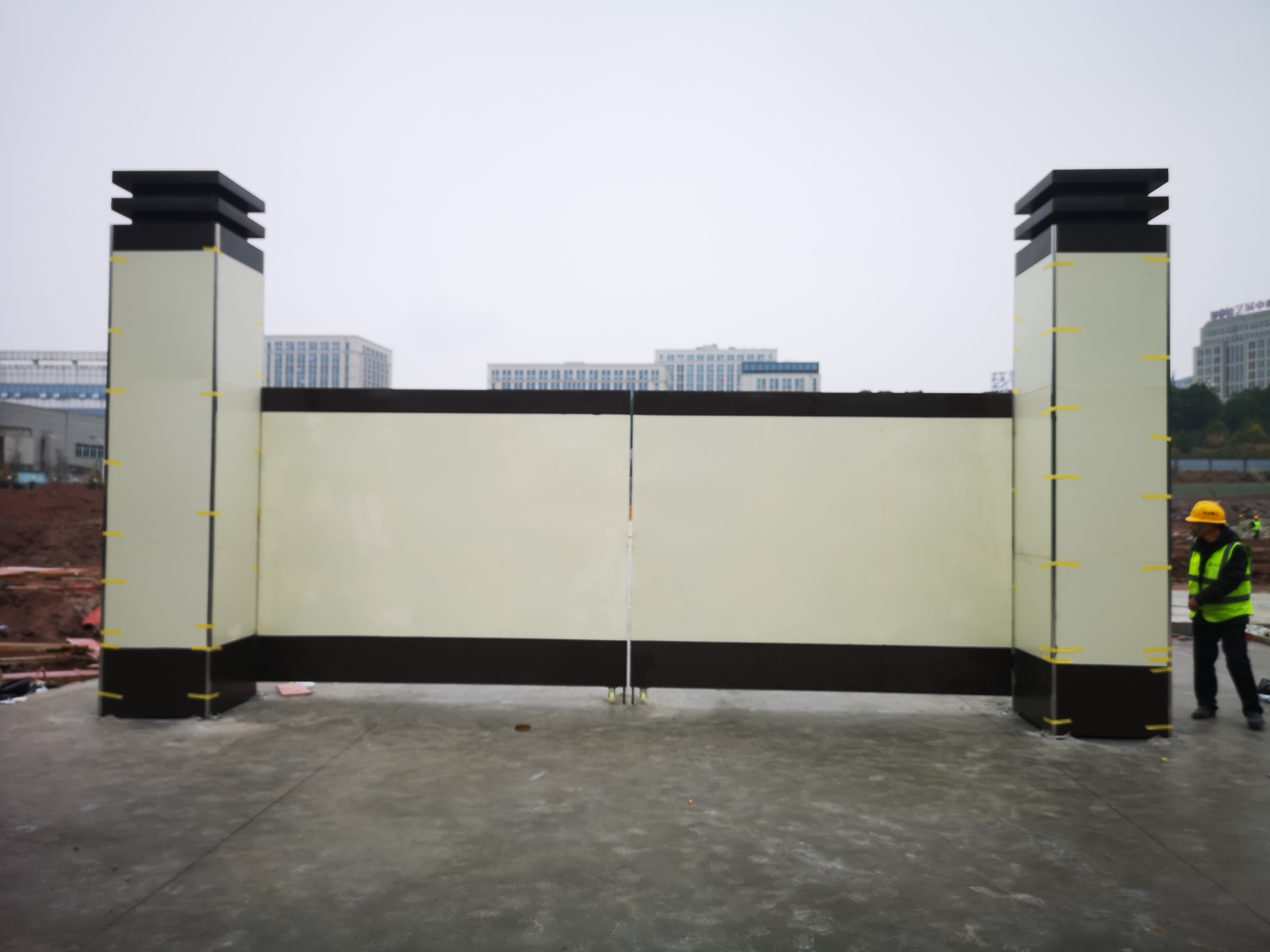 重庆建筑工地施工大门柱工地形象招牌门头柱工地大门立柱门头柱