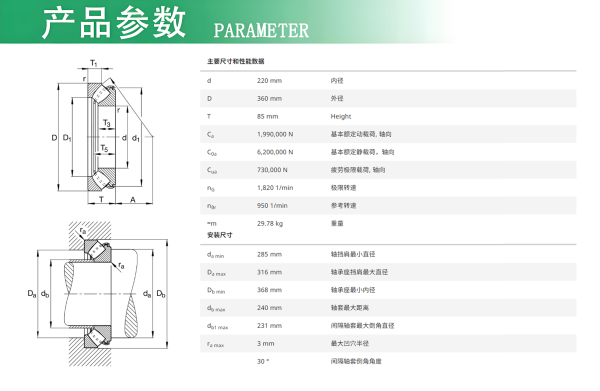 FAG推力调心滚子轴承29344-E1-XL 弗兰德KMPS675减速机