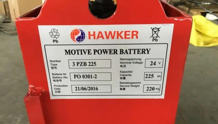 英国霍克HAWKER 48V电瓶美科斯永恒力叉车蓄电池 24-5PZS700 现货