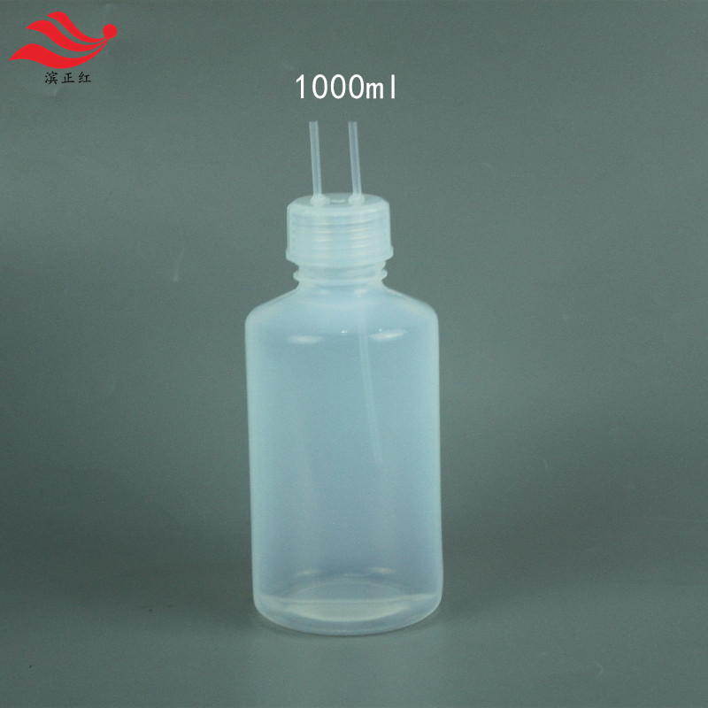 PFA洗气瓶1000ml吸收瓶特氟龙透明反应瓶带过滤球鼓泡瓶1L