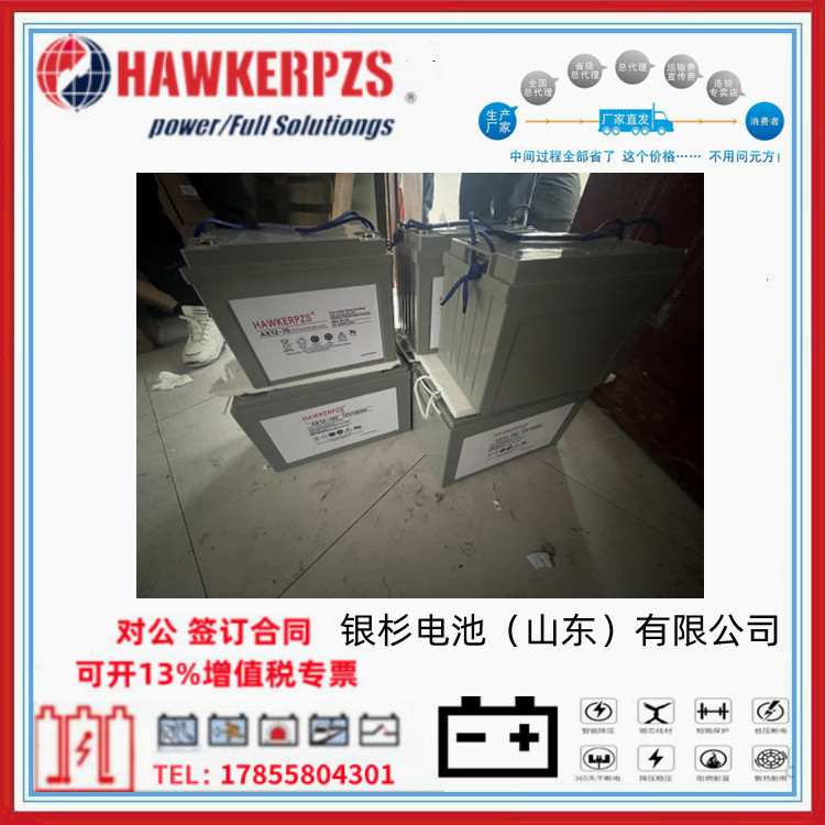 英国HAWKERPZS霍克铅酸免维护蓄电池AX6-335启停设备6V335AH原装