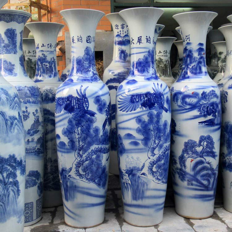 开业礼品落地大花瓶，景德镇陶瓷大花瓶 公司送人1米8大展鸿图花瓶摆件