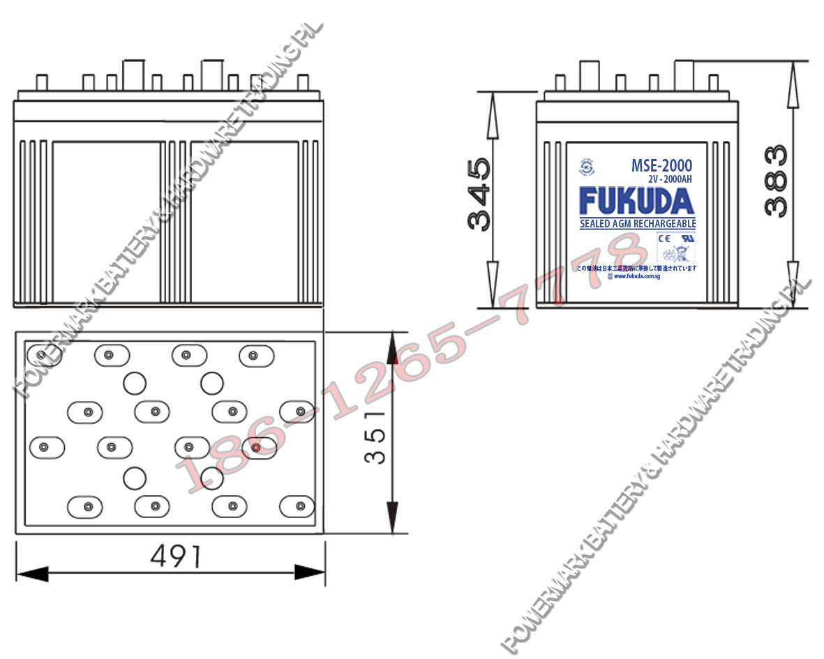 FUKUDA福田 MSE2000-2 阀控式密封铅酸免维护电池