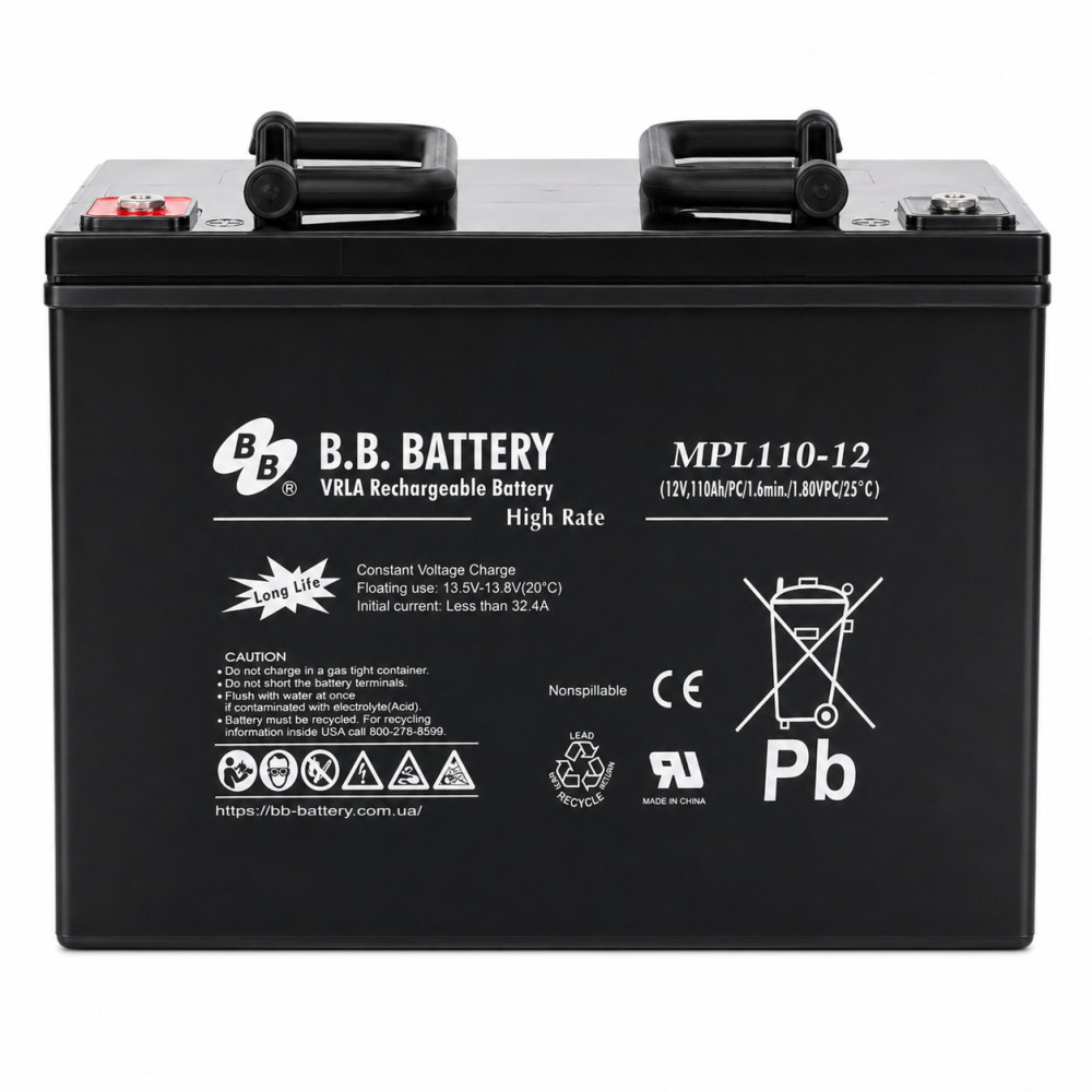 BB Battery 镁镁蓄电池 MPL100-12 12V 108Ah B3 蓄电池