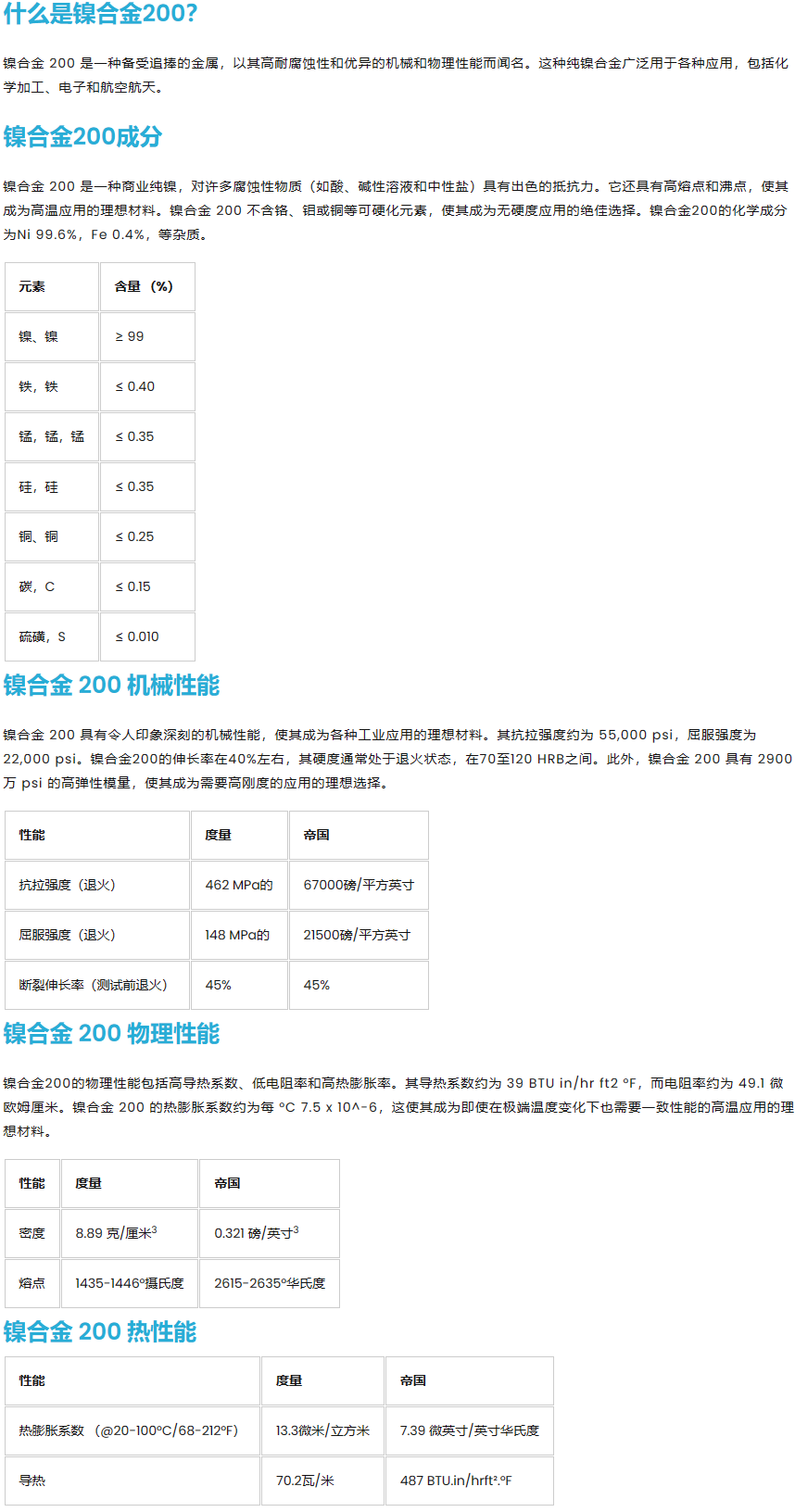 镍200纯镍板N6镍含量99.8%（UNS N02200）