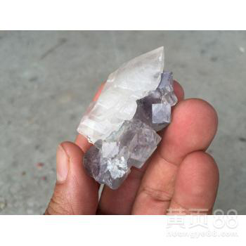 矿物晶体艳丽的碧绿色萤石+被石英包裹的梭状方解石+闪亮的硫铁