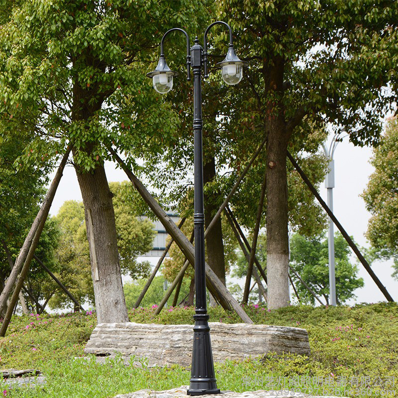 艺灯阁照明电器TYD04 欧式庭院灯双头路灯公园别墅道路灯户外防水草坪灯LED景观灯铝杆庭院灯单头双头三头LED路灯厂家