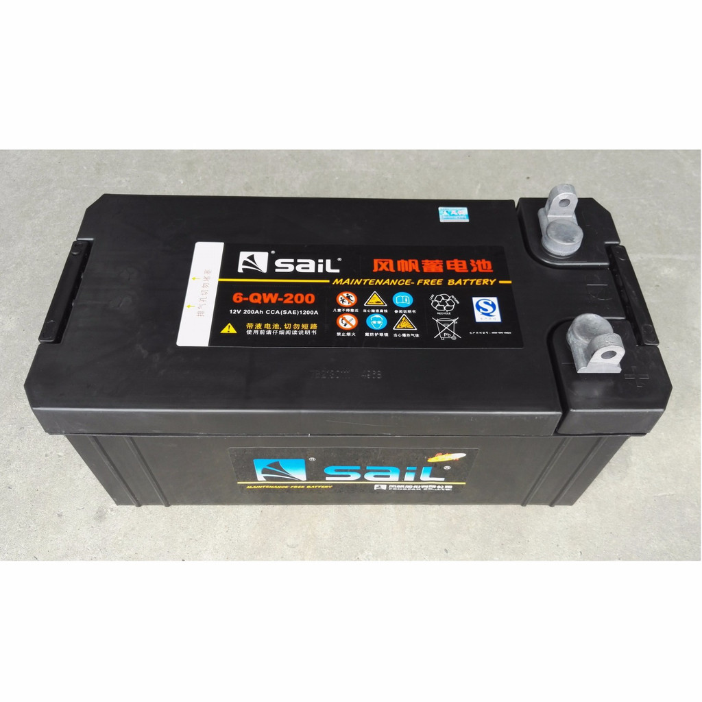 风帆6-QW-200 蓄电池 12V200AH蓄电池 发电机电瓶 免维护蓄电池 船舶蓄电池