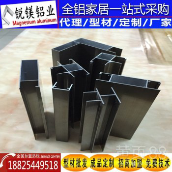 锐镁厂家直销香槟橱柜铝型材简约现代全铝合金陶瓷柜体成品定制