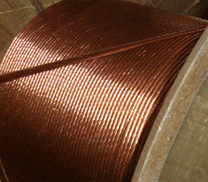 铜包钢绞线是将含量为99.9%的电解铜分子均匀电镀到优质低碳钢芯上加工而成新型复合材料