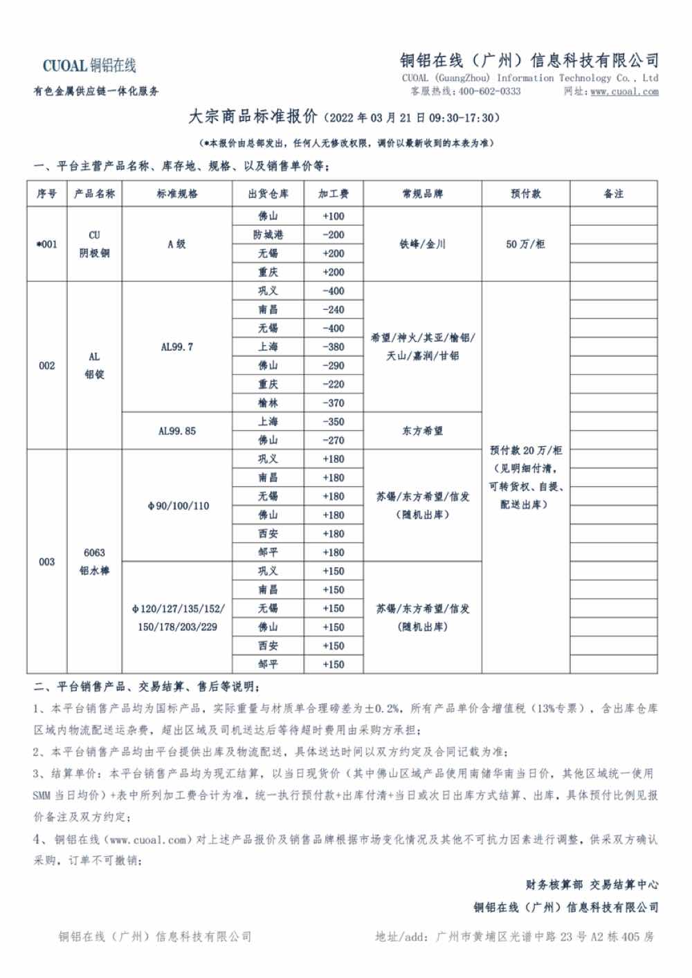 3.21报价